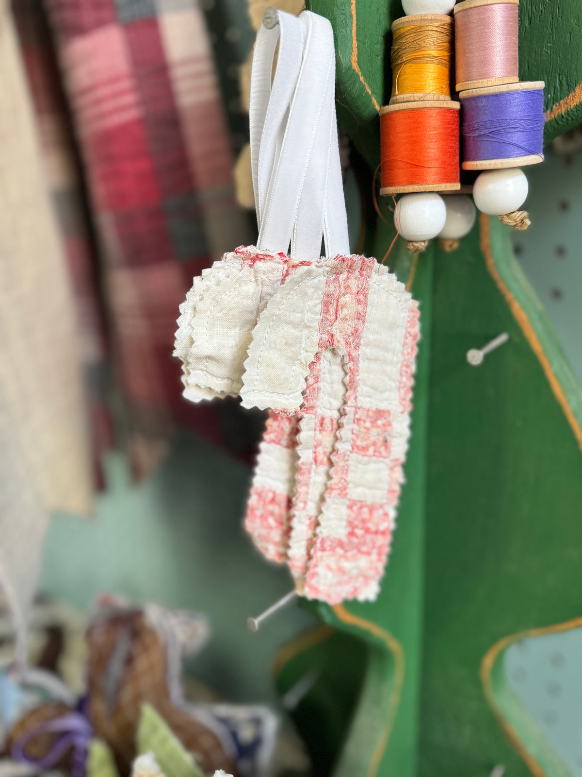 Candy Cane Quilt Ornament