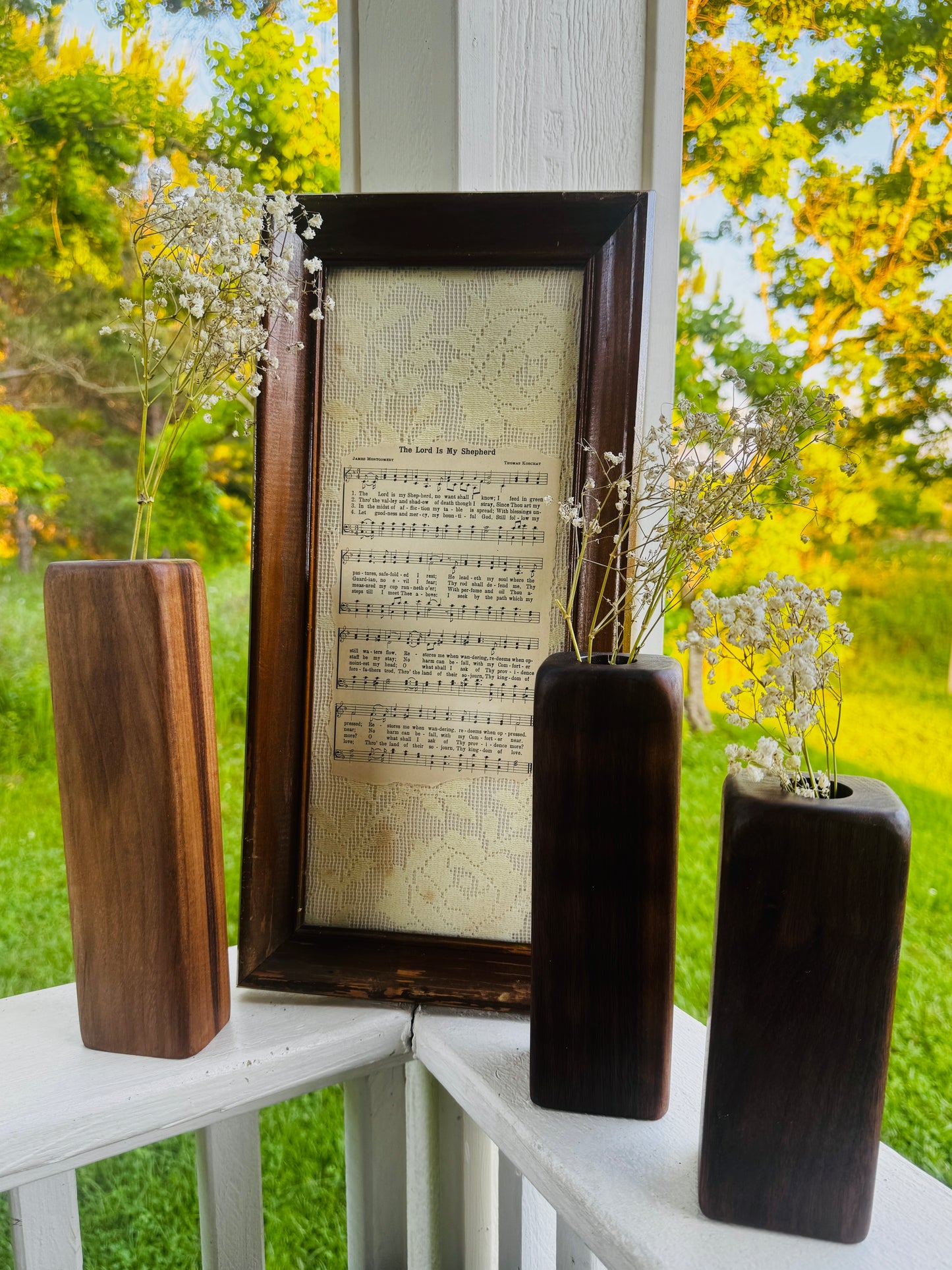 Walnut Flower/Candle Holders