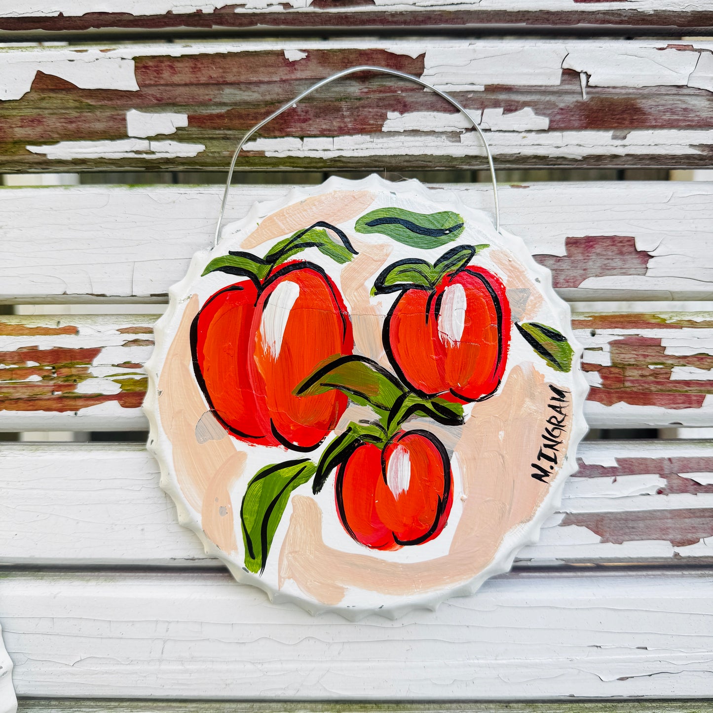 Georgia Peaches Tin Painting