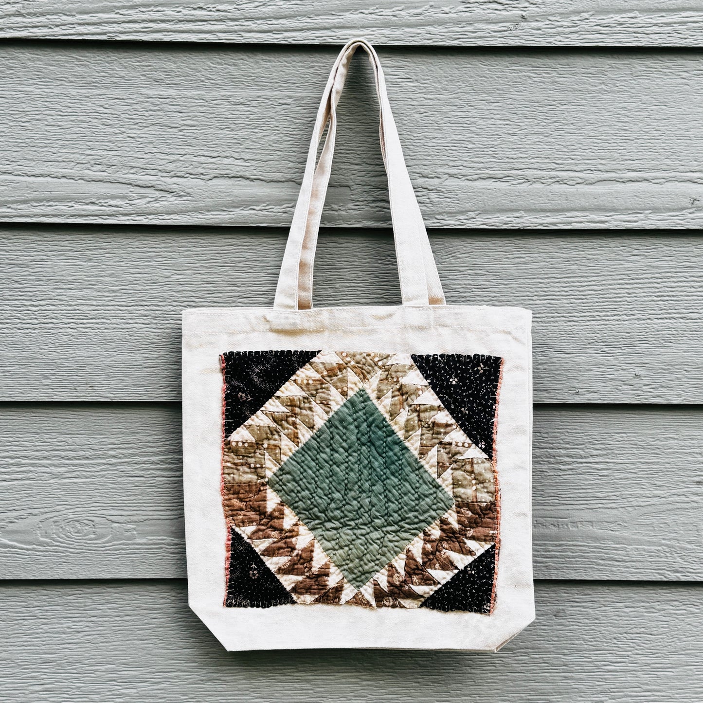 Quilted Natural Canvas Tote #3