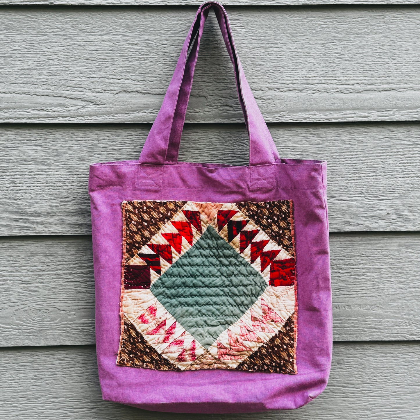 Quilted Pink Canvas Tote #3
