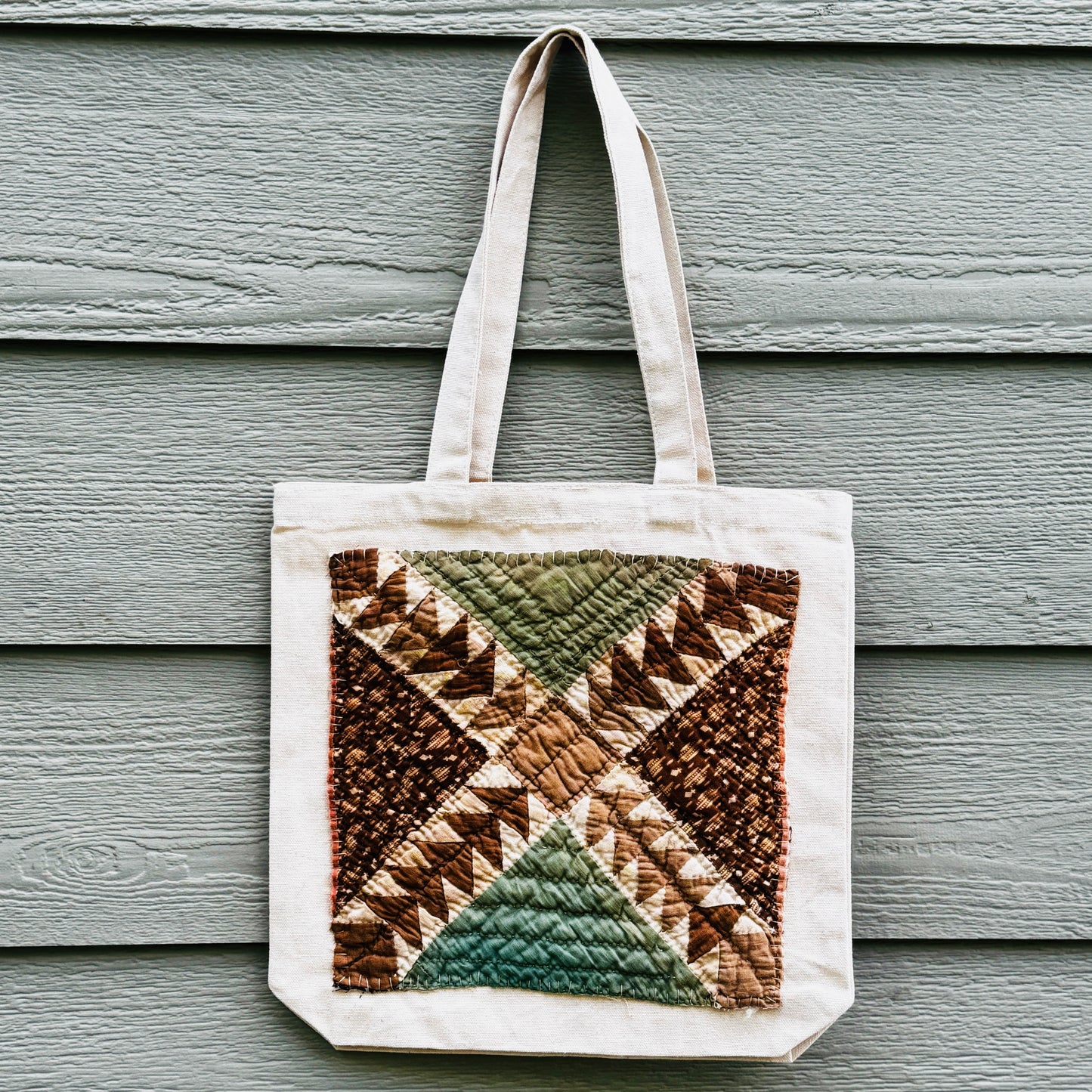 Quilted Natural Canvas Tote #1