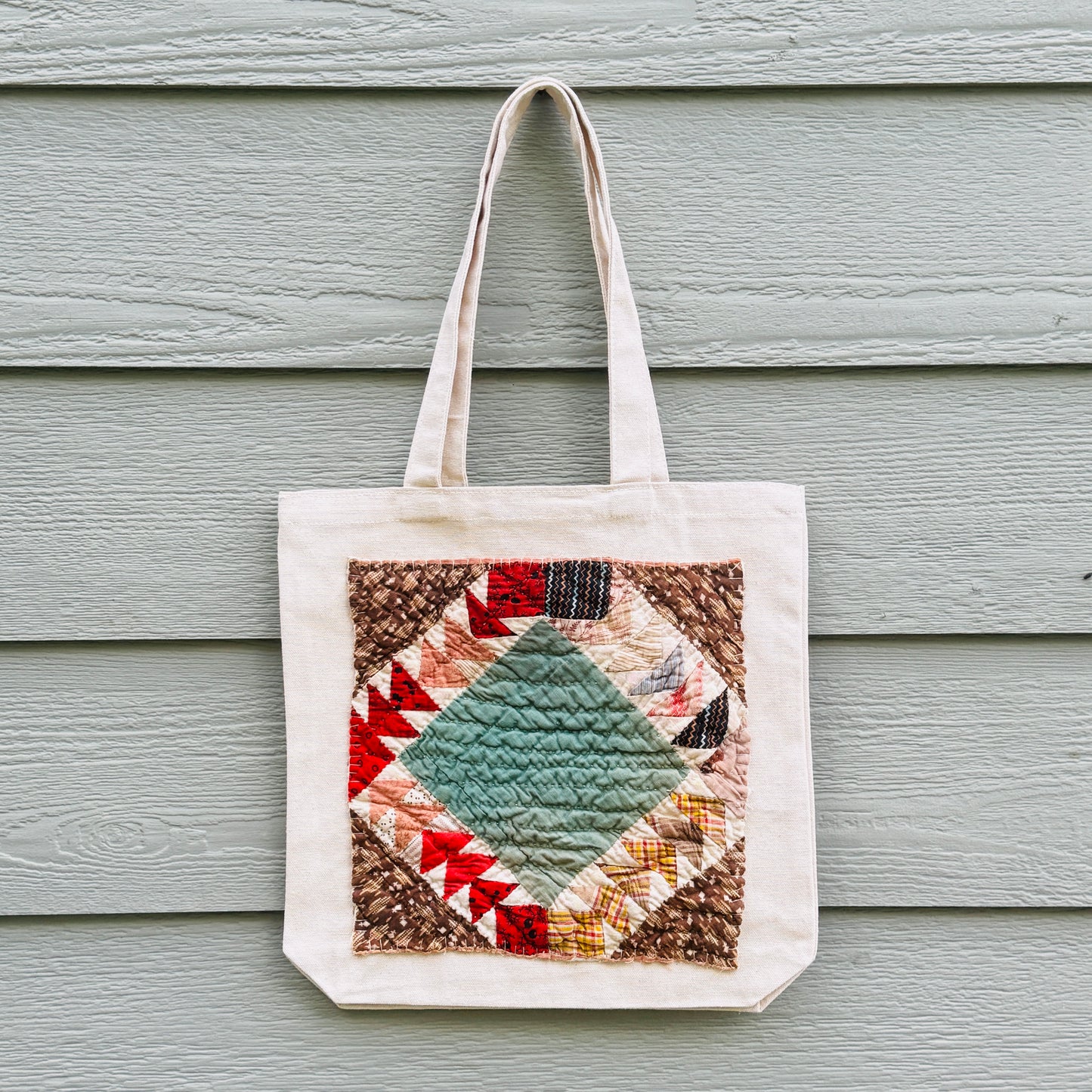 Quilted Natural Canvas Tote #2