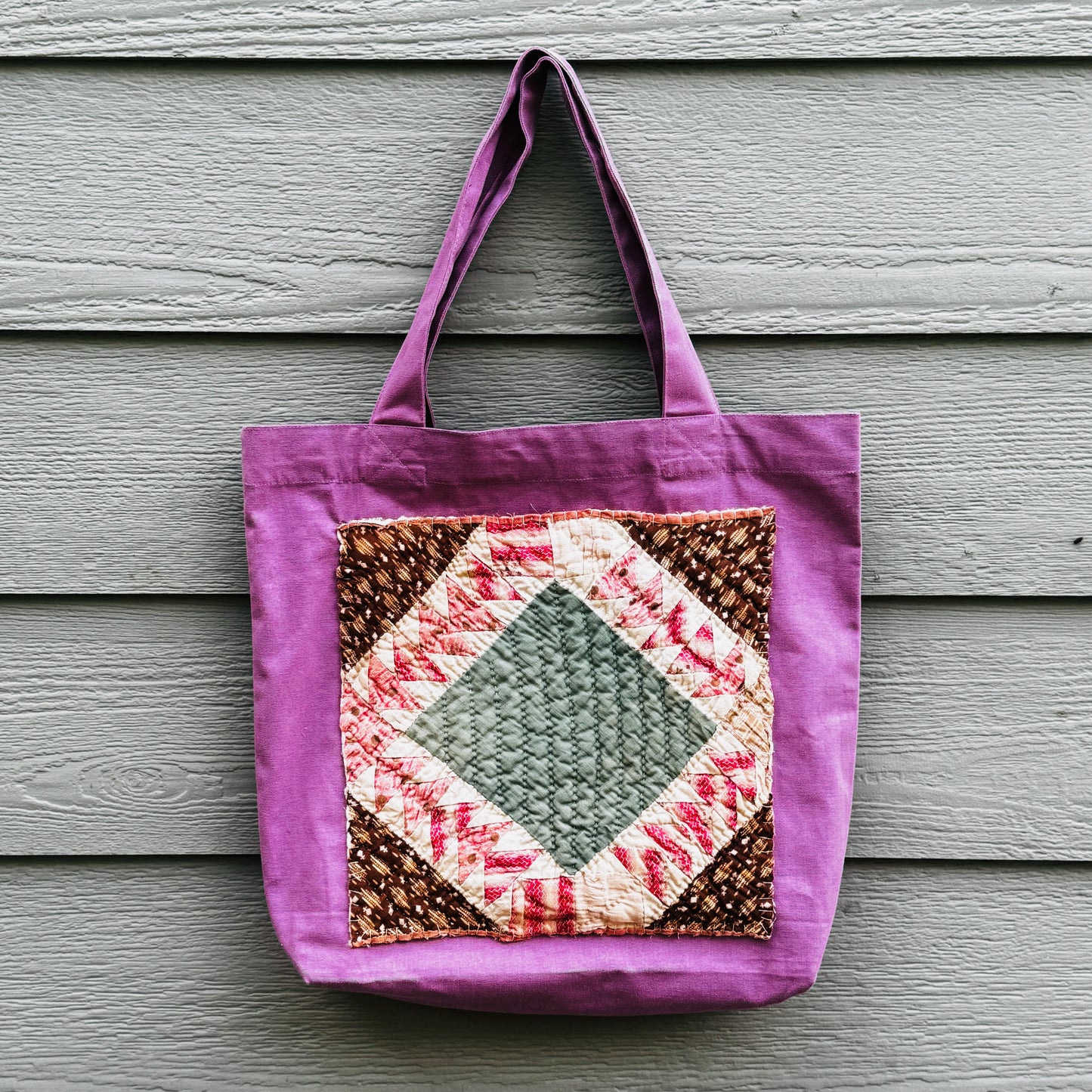 Quilted Pink Canvas Tote #2