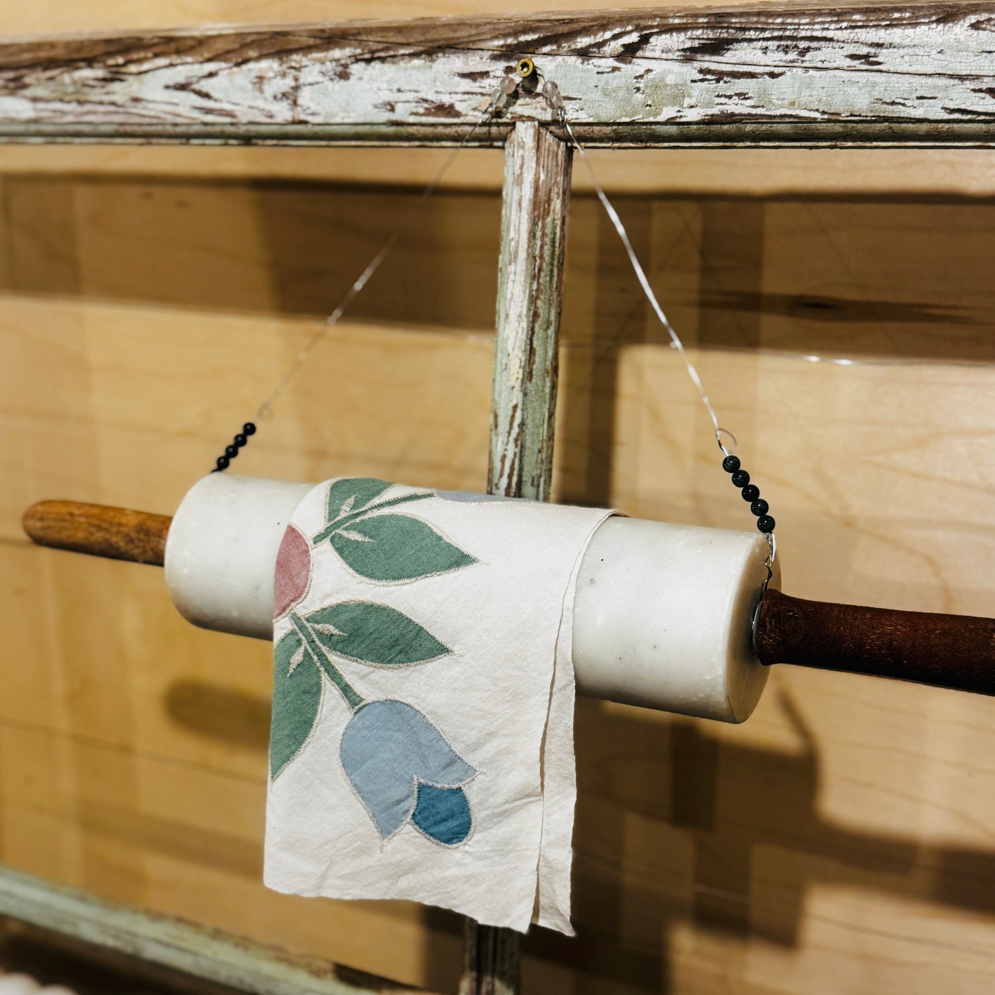 Rolling Pin Towel Holder