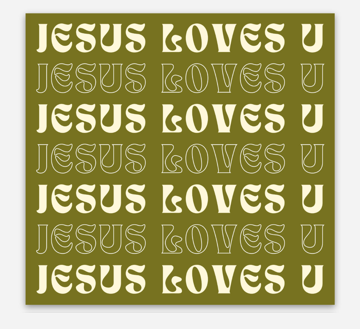 Jesus Loves U Sticker