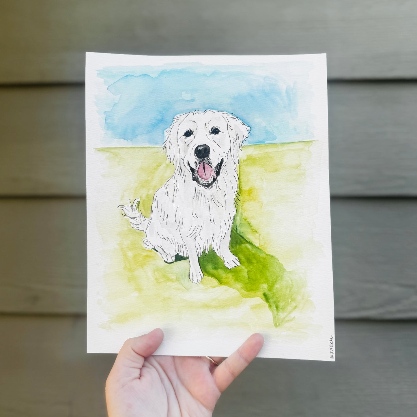 Watercolor Pet Portrait 8x10