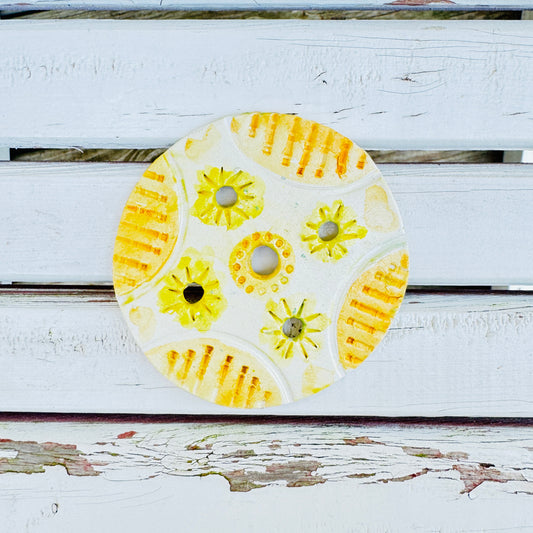 Large Flower Frog “Lemon Sherbert”