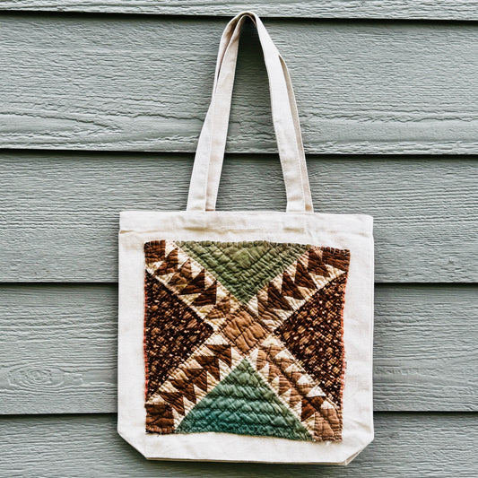 Quilted Natural Canvas Tote #1