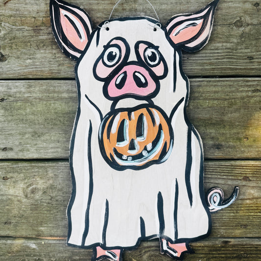 Ghost Piggy Doorhanger