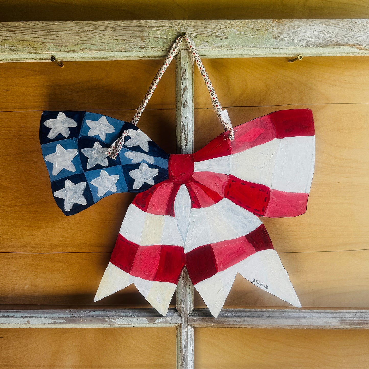 Flag Quilt Bow Door Hanger